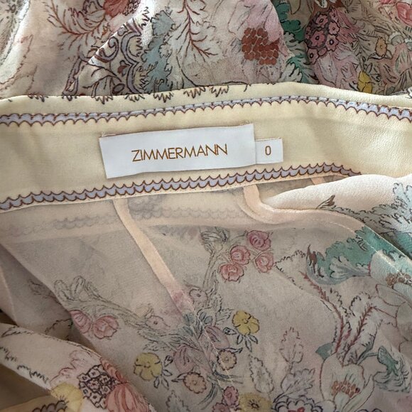 Zimmermann floral-print tie-neck maxi dress- Size 0/US4 - Picture 10 of 11